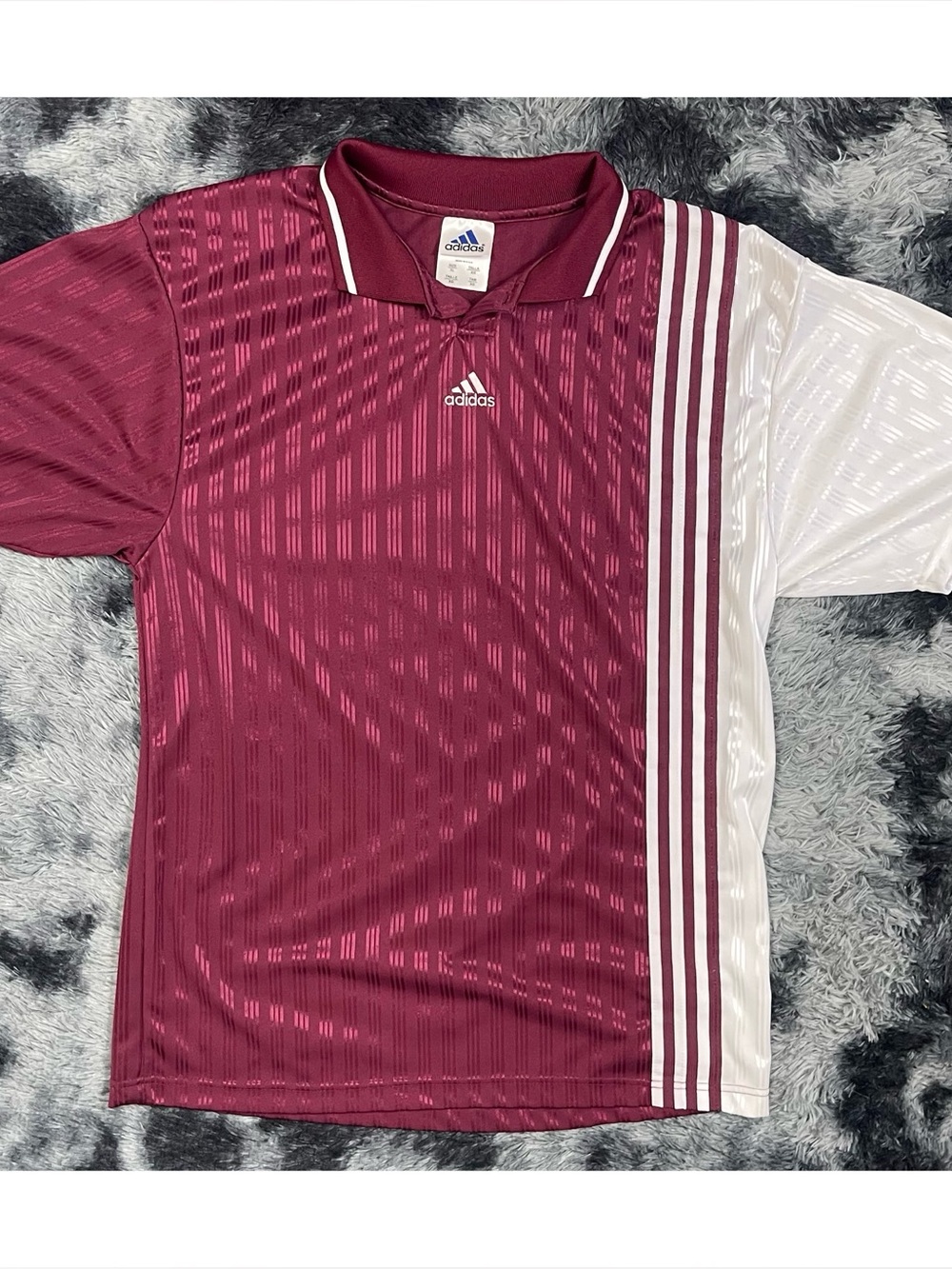 Vintage Adidas 90s Maroon Soccer Polo Jersey